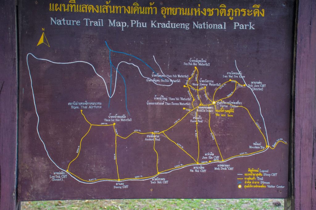 The Map of the Top of Phu Kradueng