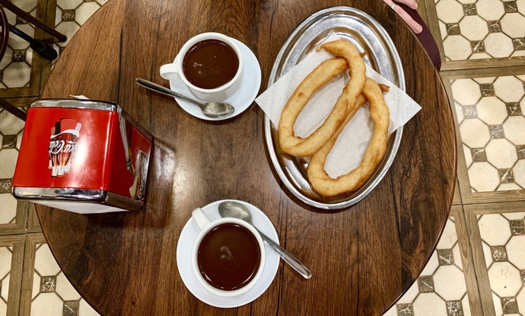 Chocolate and churros while spending a 2 day itinerary in Malaga